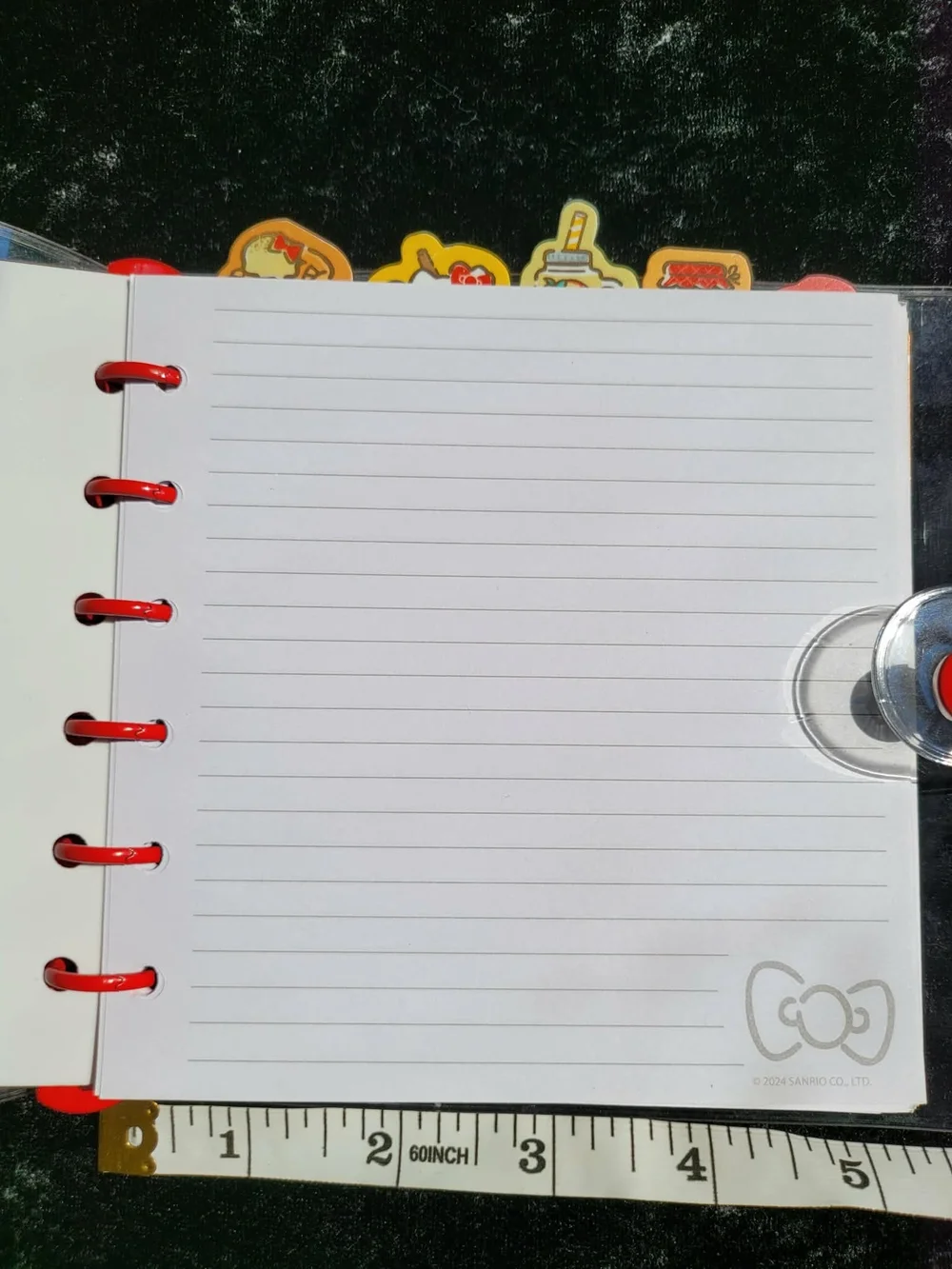 Sanrio Hello Kitty Pink Notebook Mini-binder Journal with Red Accents